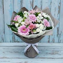 Букет цветов из:  Герберы, Альстромерии и Хризантемы в Ашитково