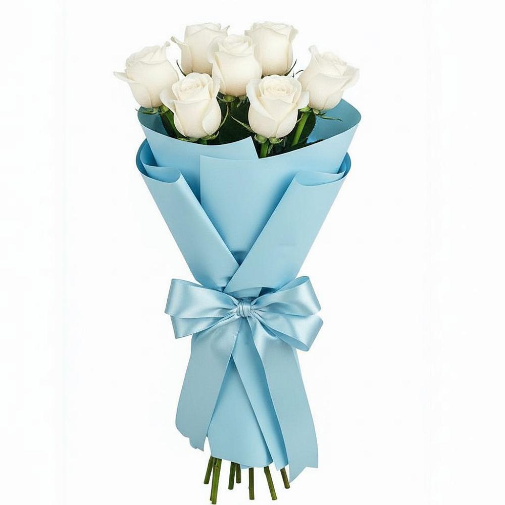 Букет 7 белых роз Проуд в Ашитково