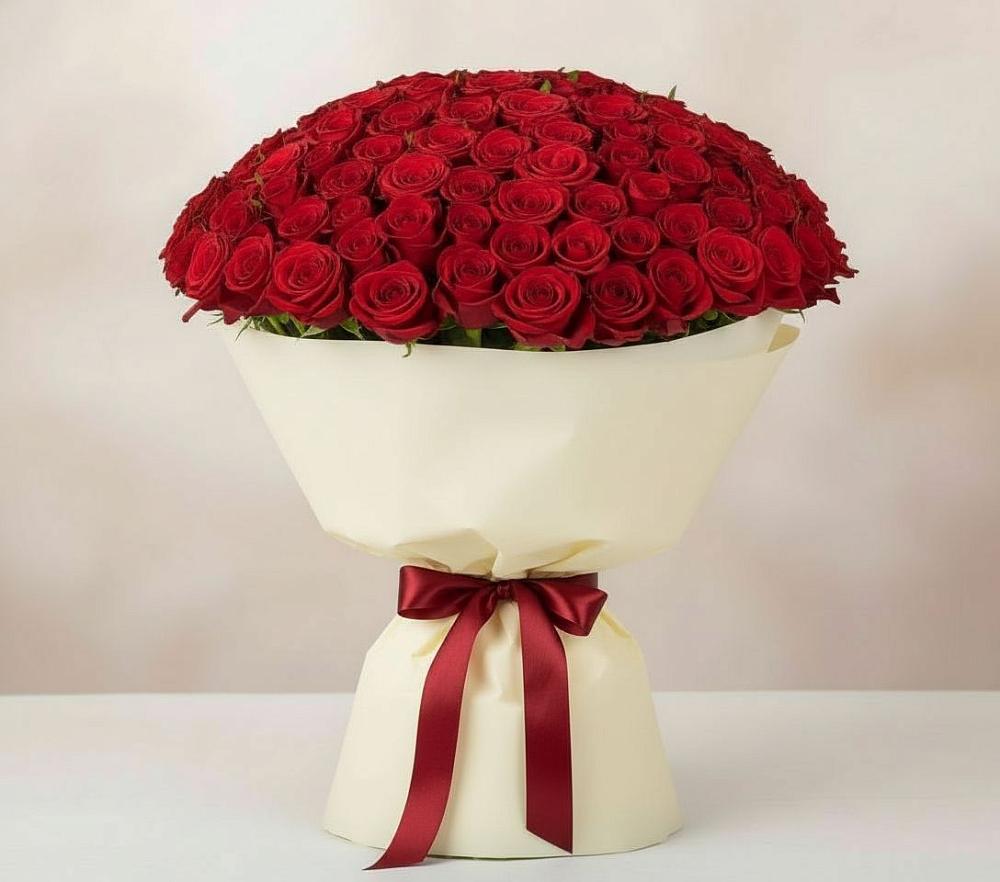 Букет 101 Красная роза Милано в Ашитково