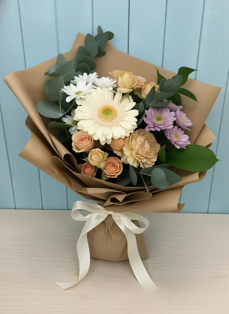 Букет цветов из: Герберы и Хризантемы в Ашитково