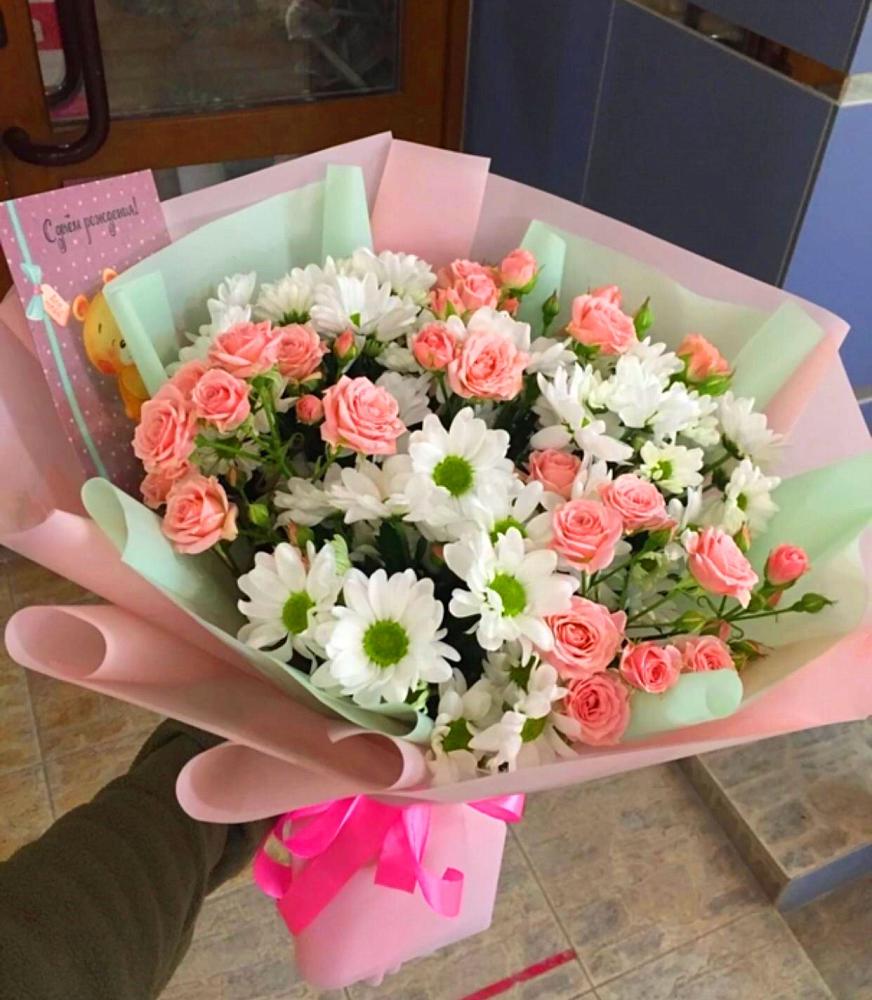 Букет цветов из: Розы и Хризантемы в Ашитково