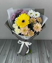 Букет цветов из:  Розы, Герберы и Хризантемы в Ашитково