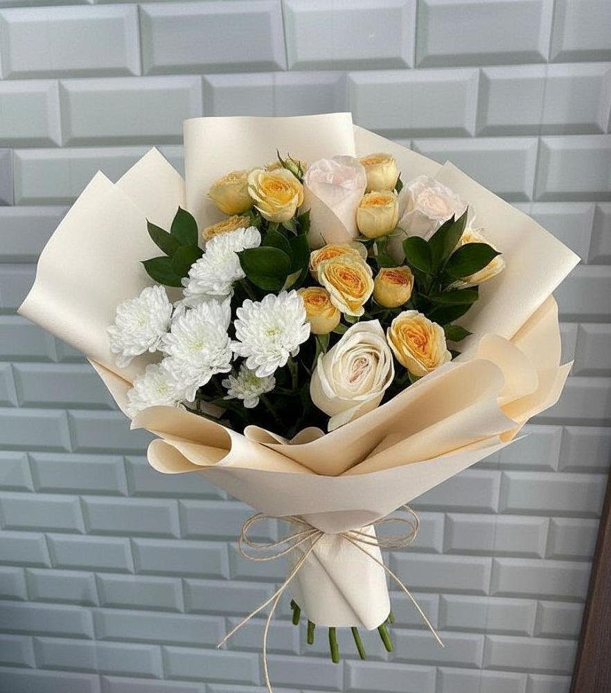Букет цветов из: Розы и Хризантемы в Ашитково
