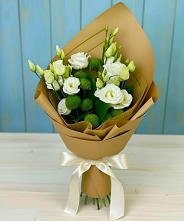 Букет цветов из:  Хризантемы и Лизиантусы #REPLACE_PRED# Ашитково