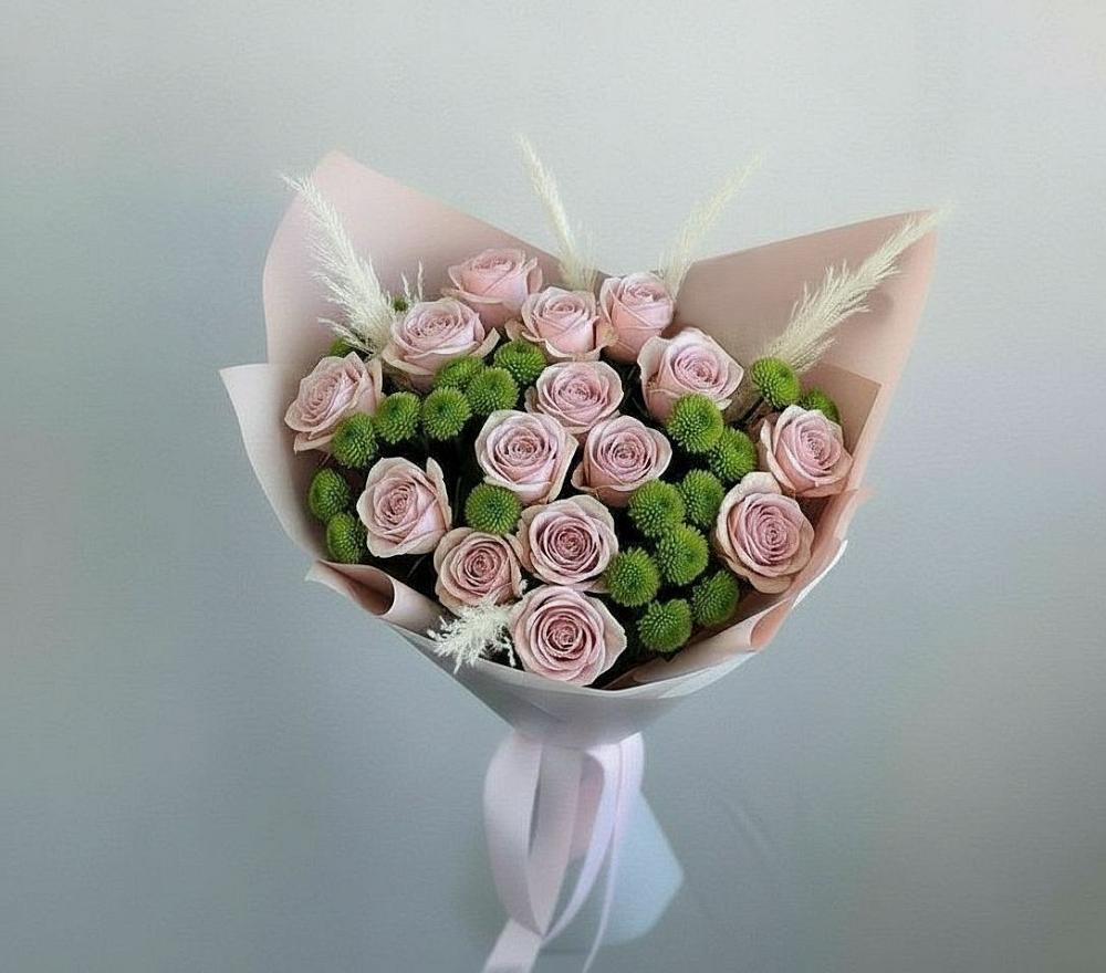 Букет цветов из: Розы и Хризантемы в Ашитково