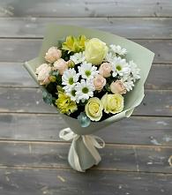 Букет цветов из:  Альстромерии, Розы и Хризантемы в Ашитково