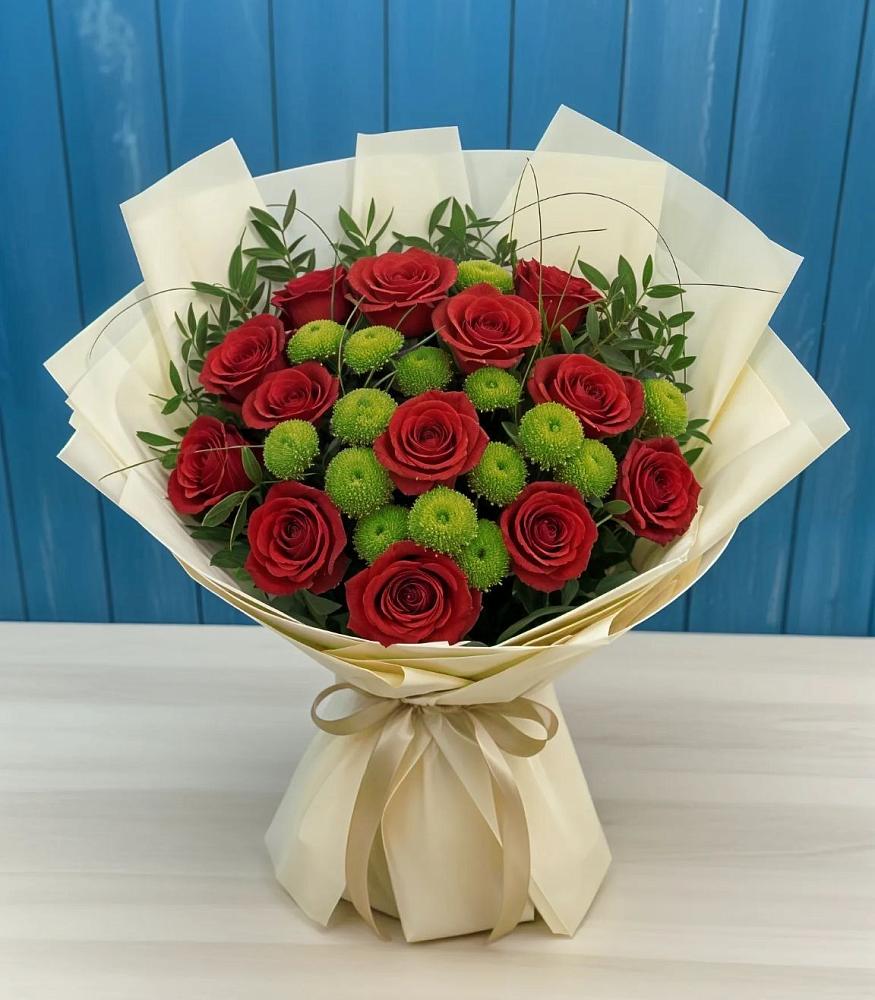 Букет цветов из: Розы и Хризантемы в Ашитково